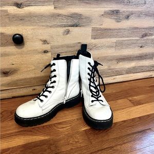 White Combat Boots